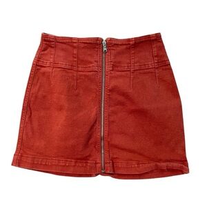 We the Free by Free People Fitted bodycon mini skirt 28 Rust orange Zip front